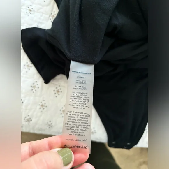 Alexander Wang Stretch Jersey Criss Cross Front Short Sleeve Bodysuit - Picture 10 of 11